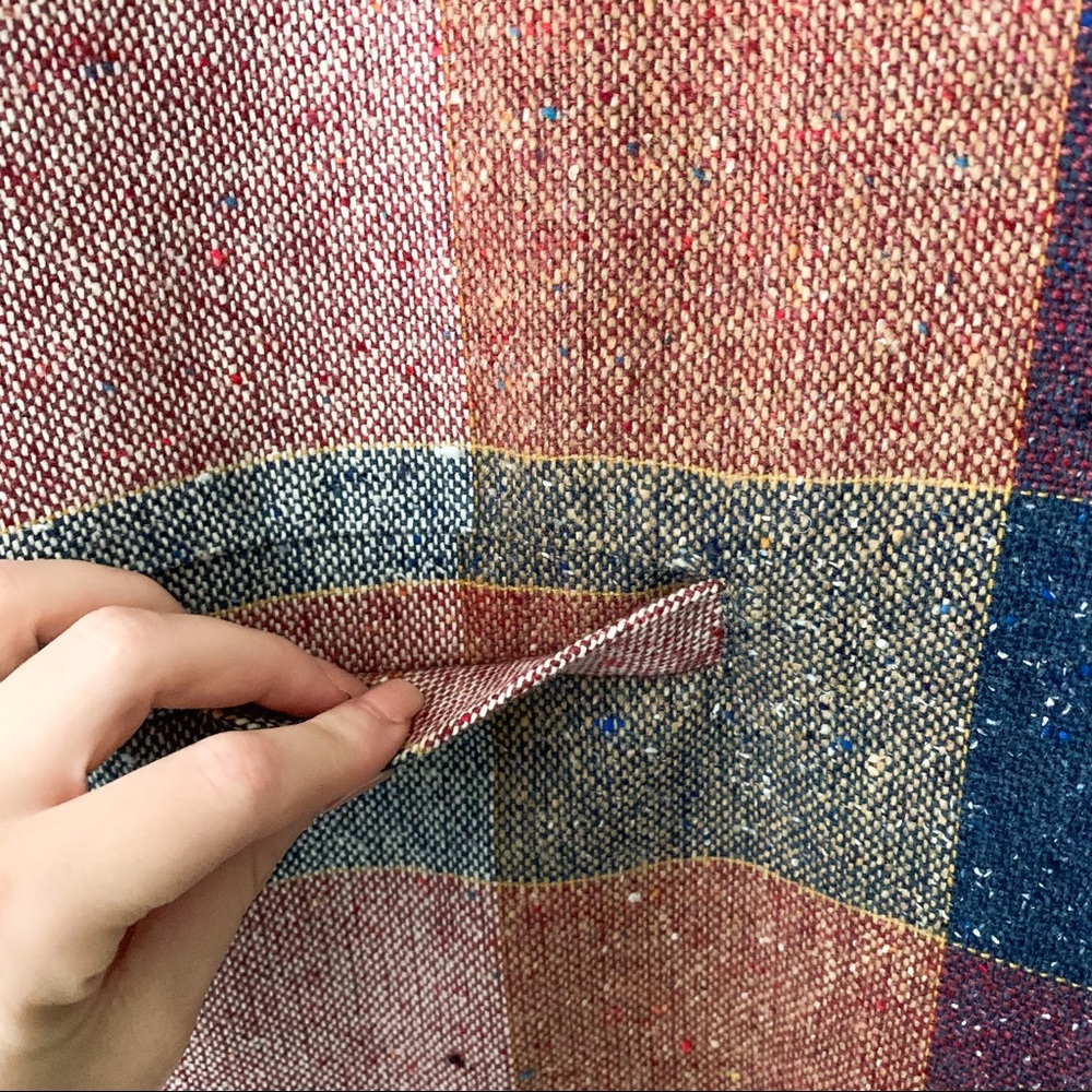Vintage Wool Blend Patchwork Blazer Shacket Coat - Picture 6 of 12